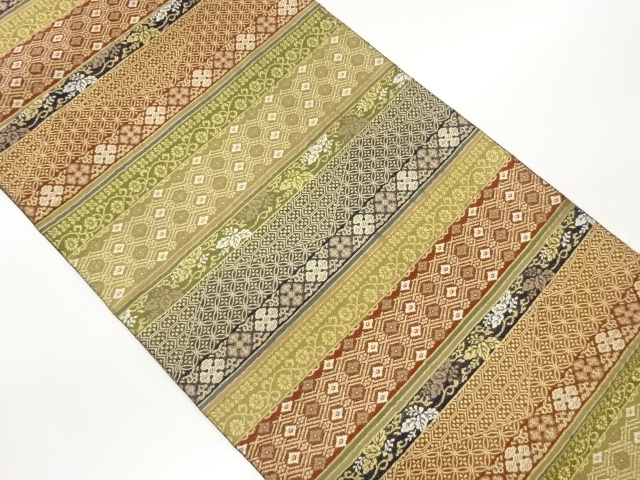 JAPANESE FUKURO OBI / WOVEN FLOWER ARABESQUE